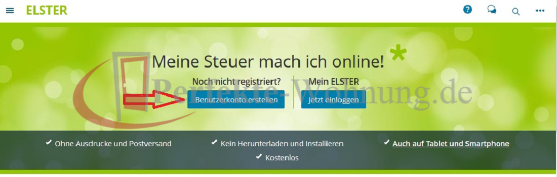 Elster – Registrierung für die Grundsteuererklärung